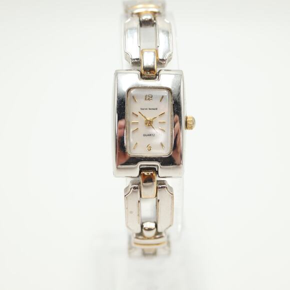 Harve Bernard Womens Faded Two Tone MOP Watch 19mm Rectangle Dial w New Battery - Picture 5 of 16